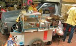 Thai Street Vendor Prepares Charcoal Barbecue Snacks, Luke Chinping