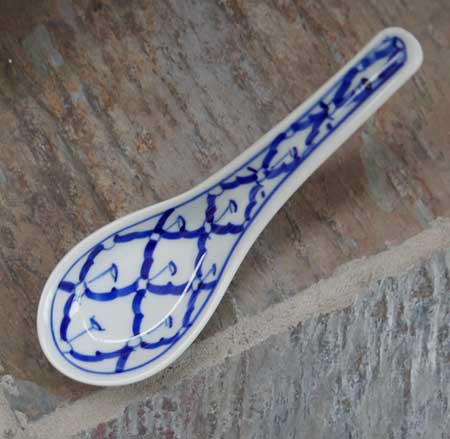 Thai Ceramic Spoon, Handpainted