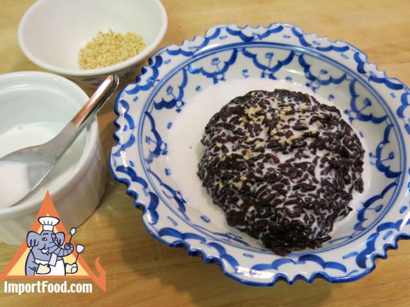 Thai Black Sticky Rice & Sweet Coconut Milk, 'Khao Neeo Dahm'