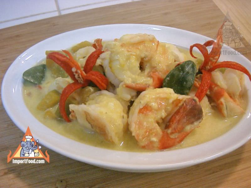 Pumpkin in Coconut Soup with Shrimp, 'Phaktong Tom Kati'