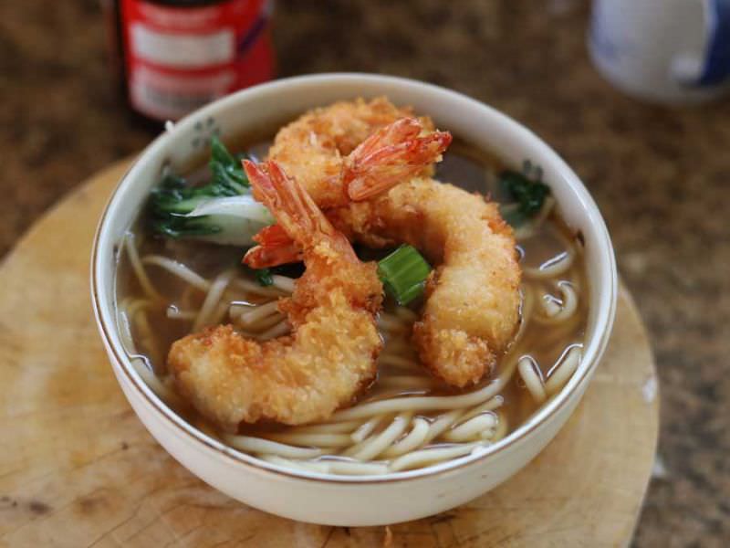 Japanese Udon Soup w/Panko Shrimp