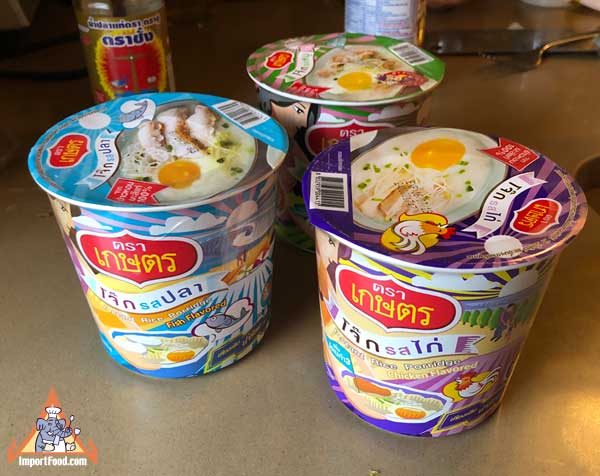Instant Thai Porridge - Mama Jok Cup and Kaset Brand