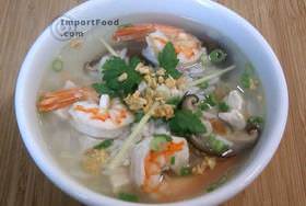 Thai Rice Soup with Shrimp, 'Khao Tom Goong'