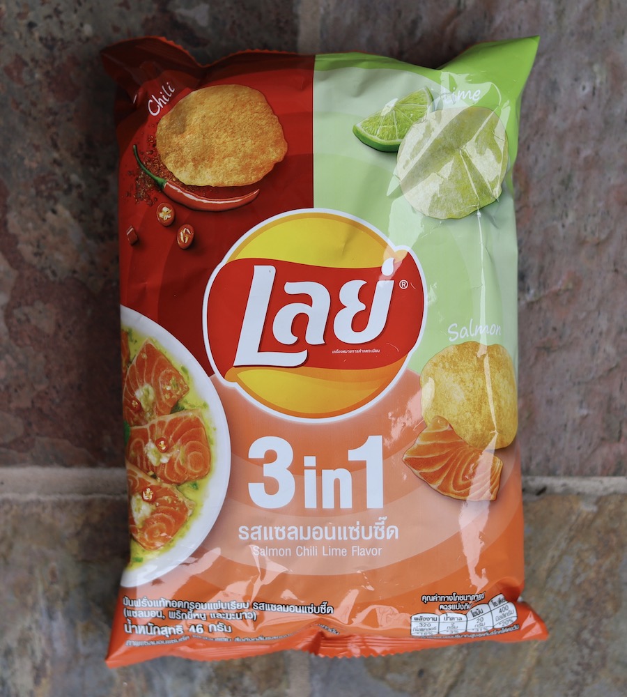 Thai Lays Potato Chips, Salmon Chilli Lime, 46 gram