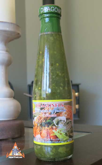 Thai green chili sauce, Dragonfly brand, 12 oz bottle