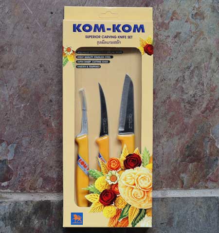 Kom-Kom Fruit & vegetable carving knife set, 3 piece