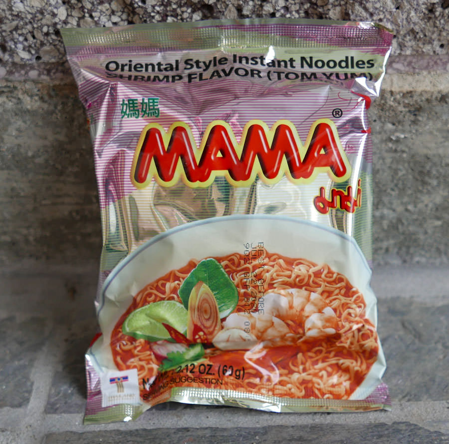 Mama brand, instant tom yum shrimp noodles